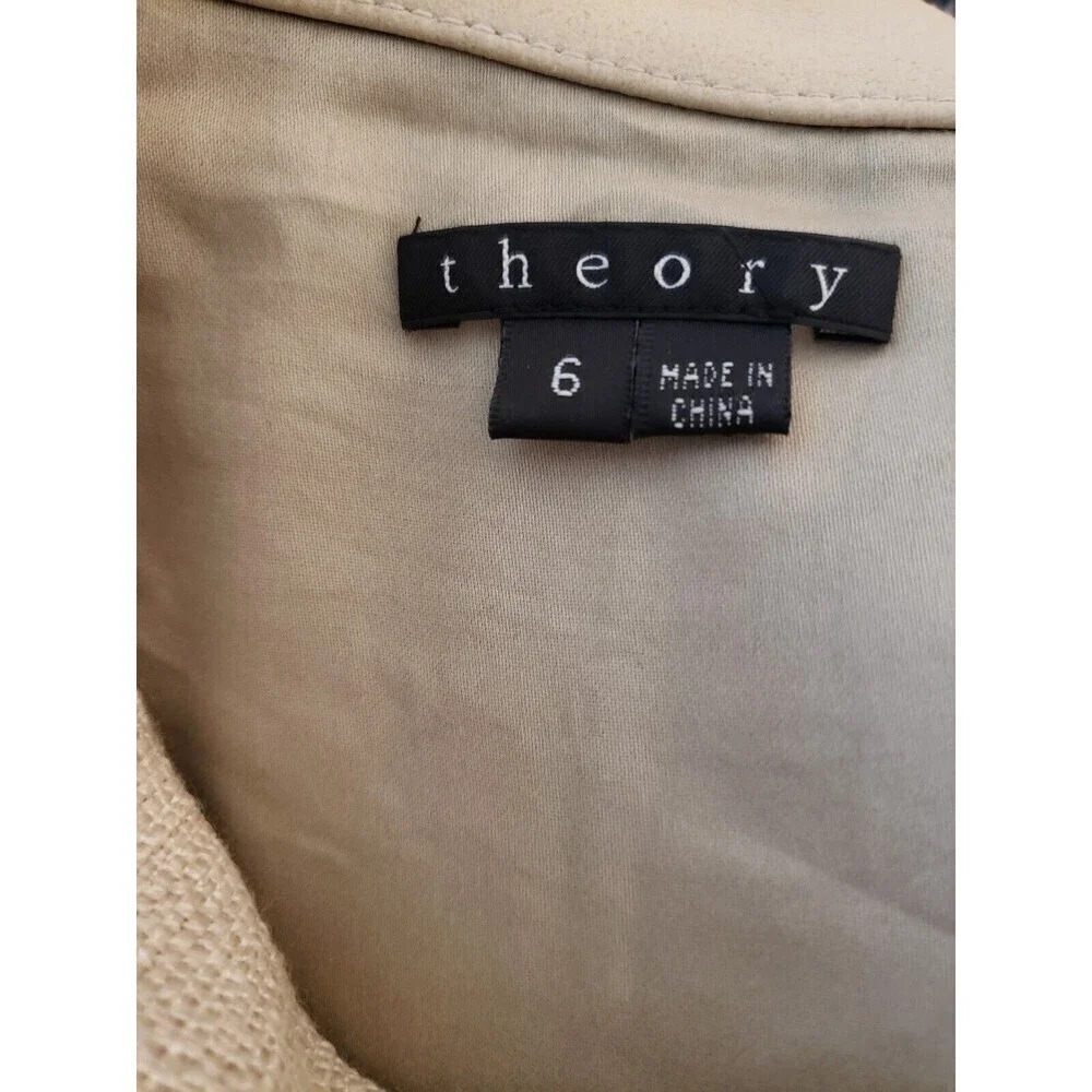 Theory Women's Beige Sleeveless Dress Size 6 - Picture 7 of 8